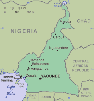 Cameroun carte yaounde